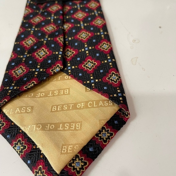 Robert Talbott Men’s Tie Best of Class 58 X 4 Red Black Patterned Hand sewn - Picture 4 of 6